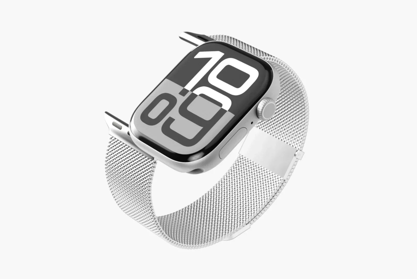 Apple Watch mit elegantem Milanaise Armband in Silber – modernes und stilvolles Uhrenarmband