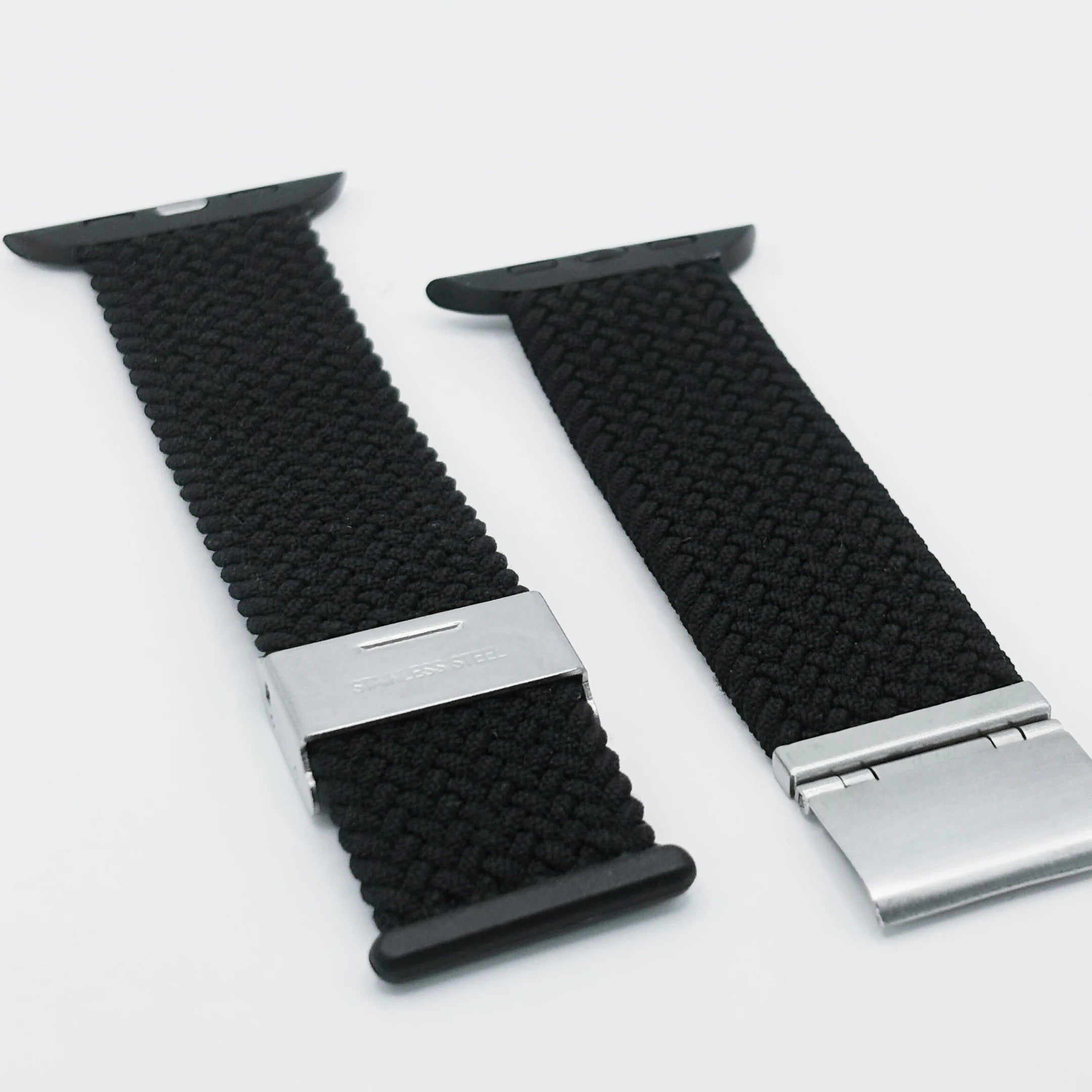 Stilvolles Breband Apple Watch Flexbraid Armband aus Nylon in Schwarz #farbe_schwarz