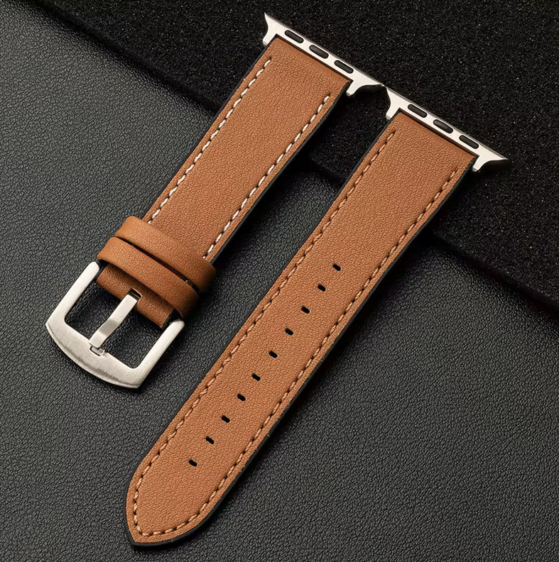 Breband Lederarmband Kombi für Apple Watch in #farbe_Hellbraun