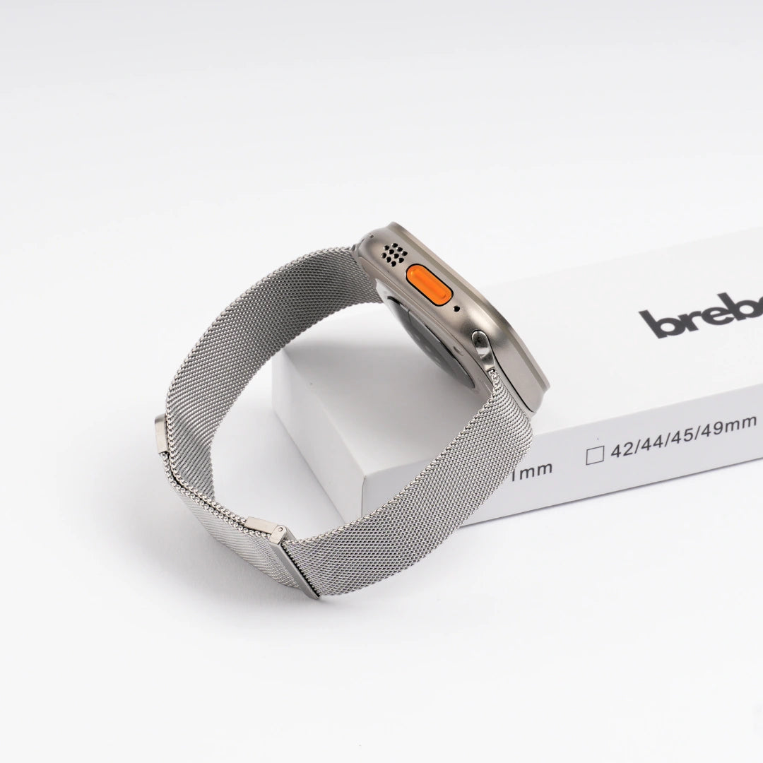 Apple Watch Milanaise mit Verpakung #farbe_Silber