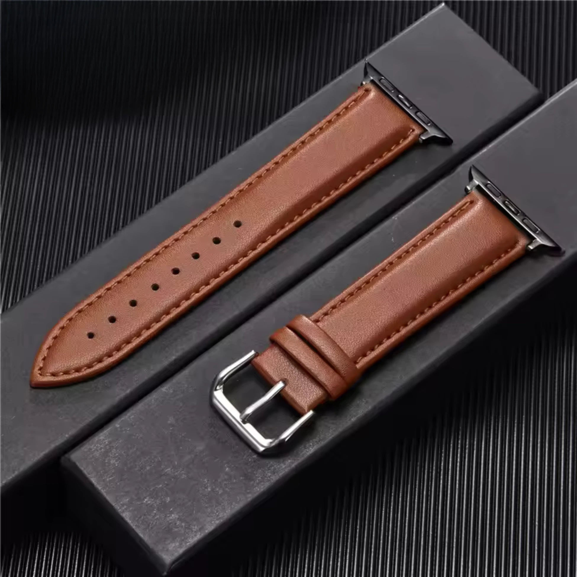 Breband Lederarmband Klassik für Apple Watch #farbe_braun