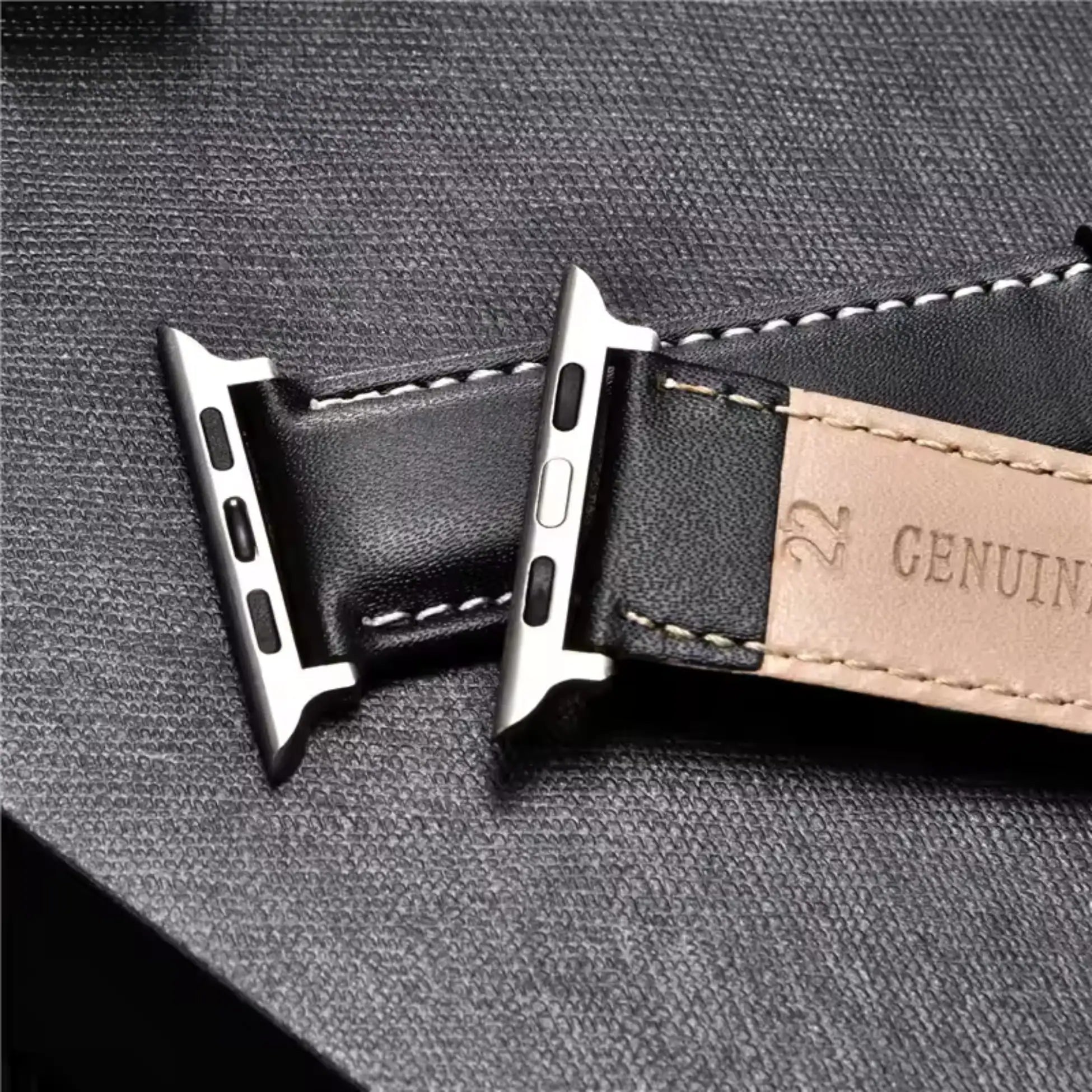 Breband Lederarmband Klassik für Apple Watch schwarz #farbe_schwarz