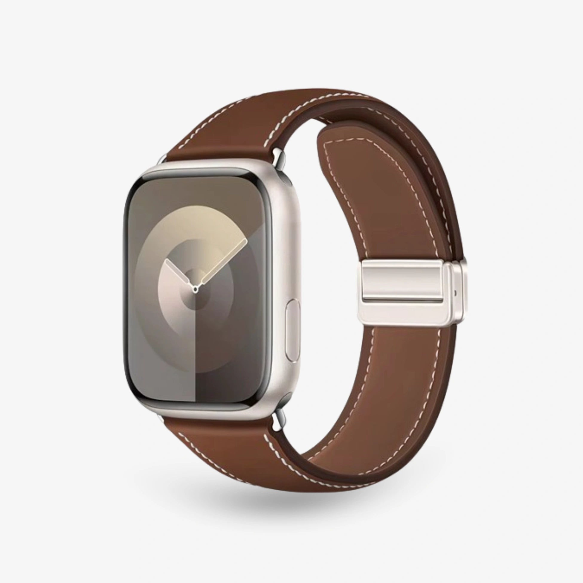 Breband Lederarmband mit Magnetverschluss für Apple Watch in Braun #farbe_braun