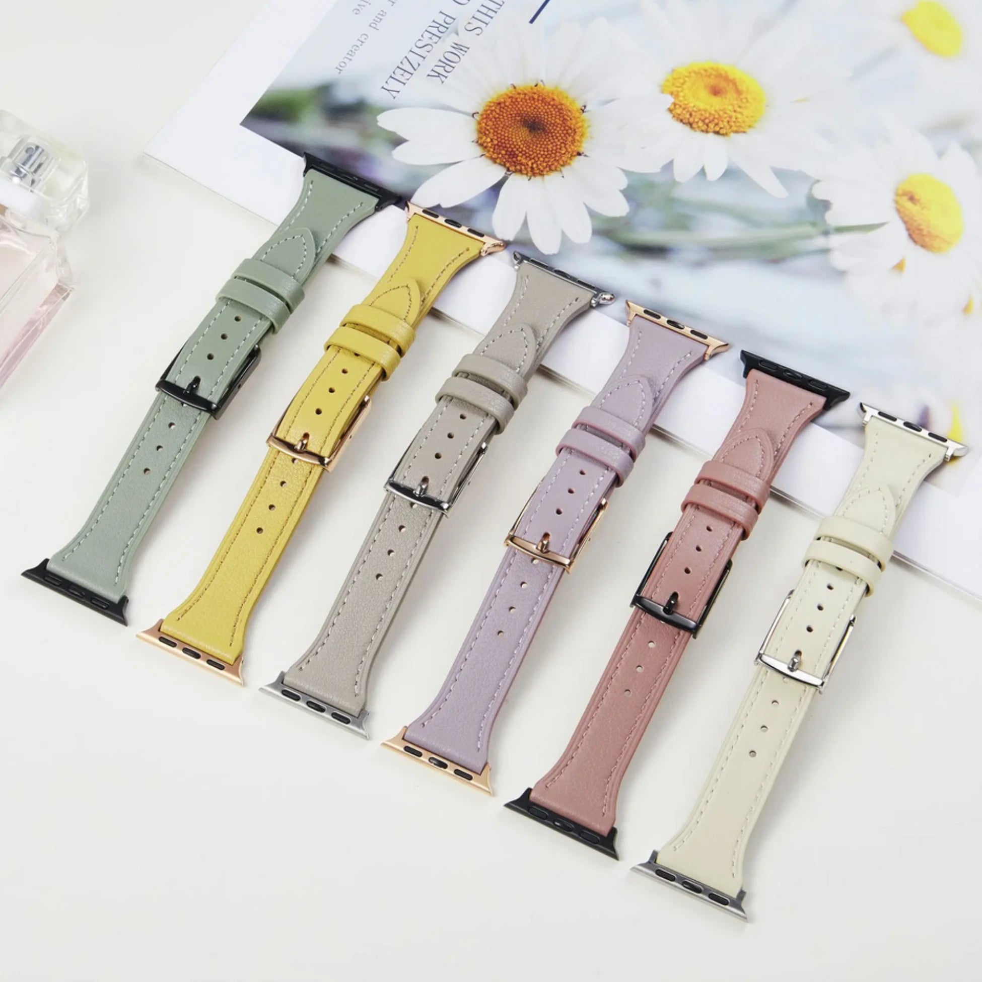 Breband Lederarmband Pastell für Apple Watch