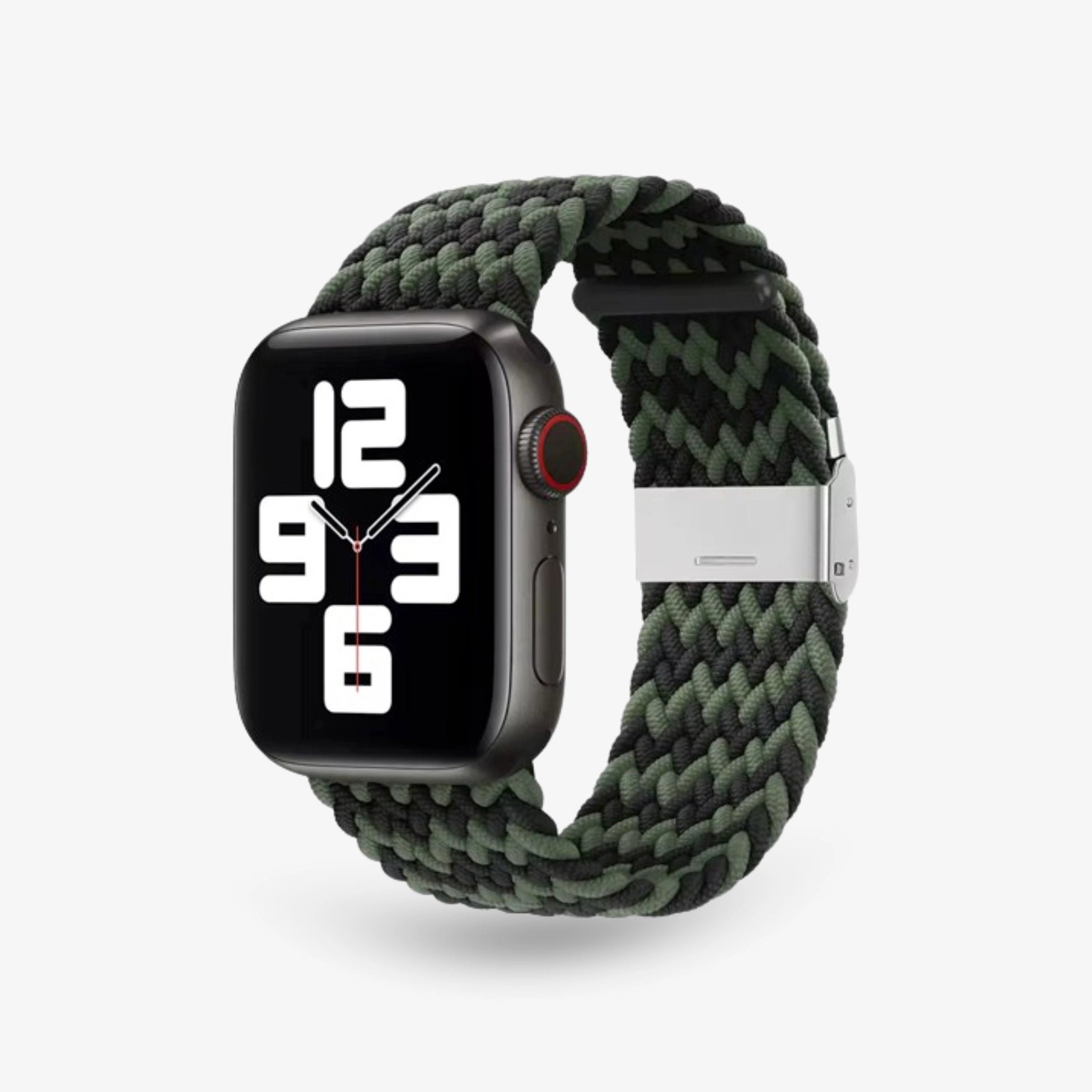 Apple watch Armband Nylonarmband Colorbraid #farbe_Olivgrün/ Schwarz