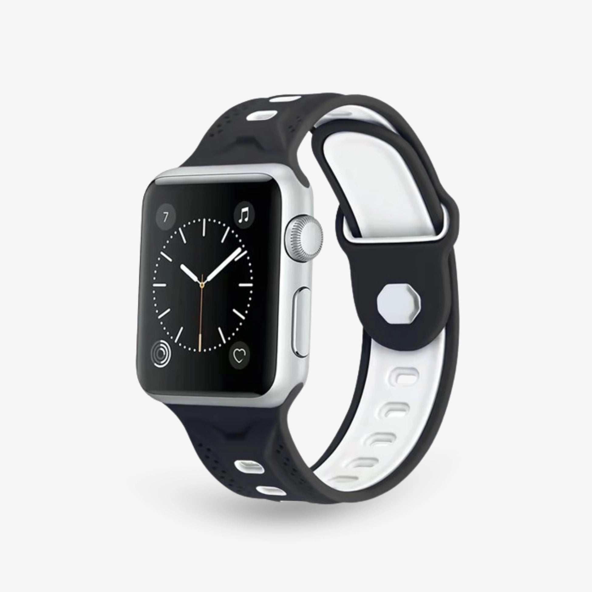 Breband Silikon Armband Dual Sport für Apple Watch Schwarz weiß #farbe_Schwarz Weiß