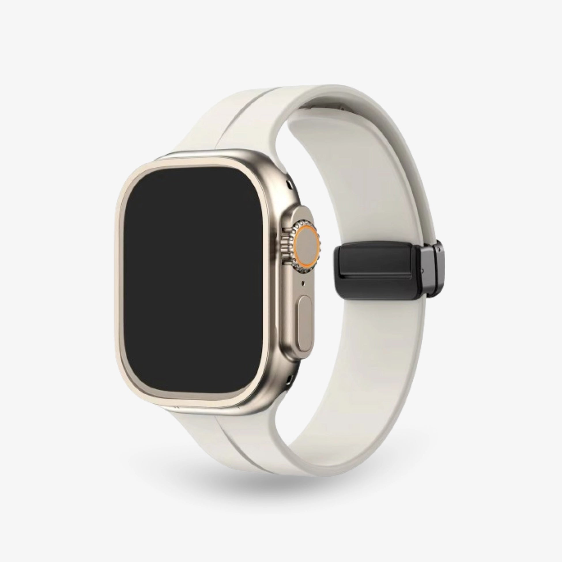 Flexibles Breband Silikonarmband Magnet in Sand für Apple Watch, ideal für Alltag und Sport #farbe_sand