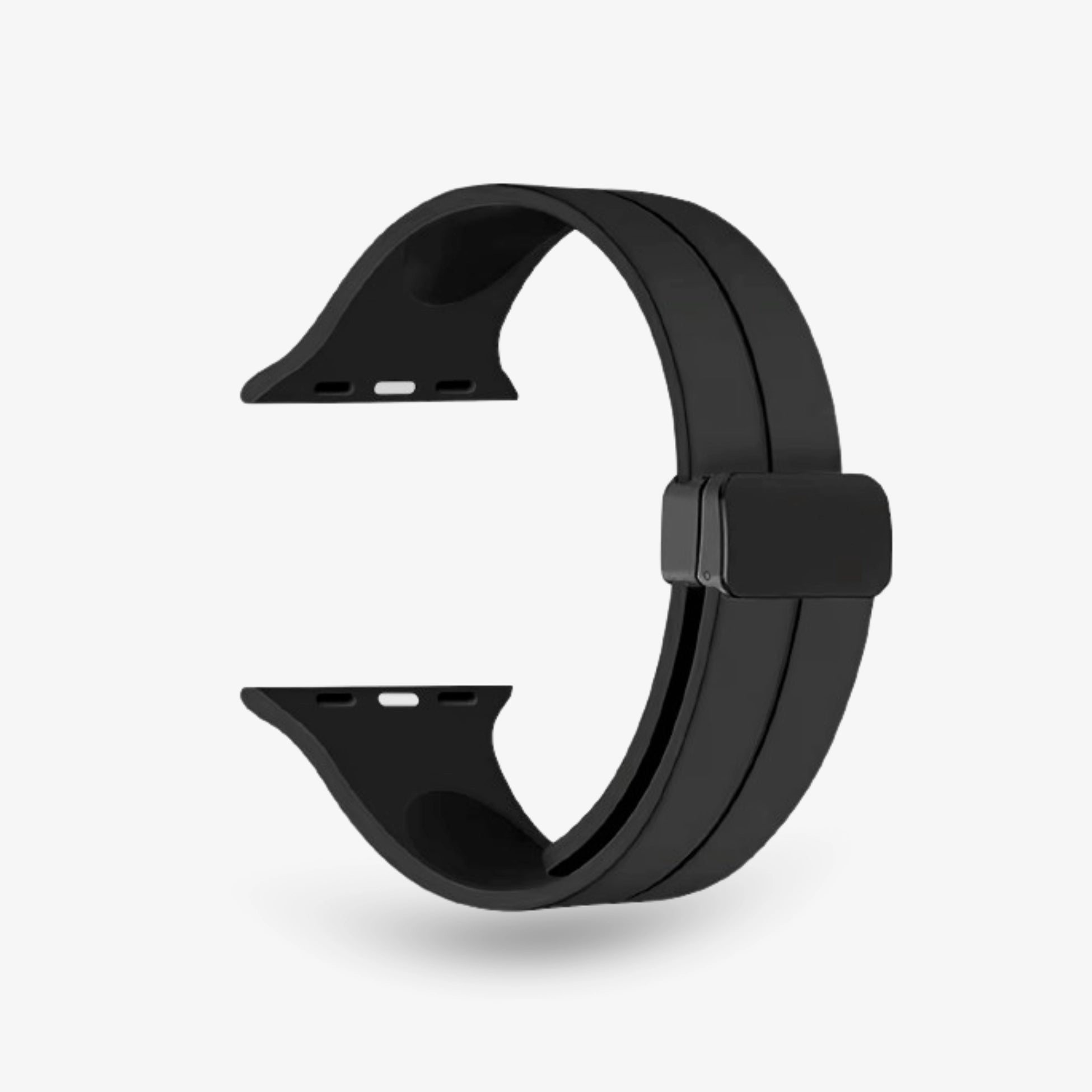 Magnetisches Silikonarmband in Schwarz von Breband für Apple Watch, sportlich, elegant und vielseitig #farbe_schwarz