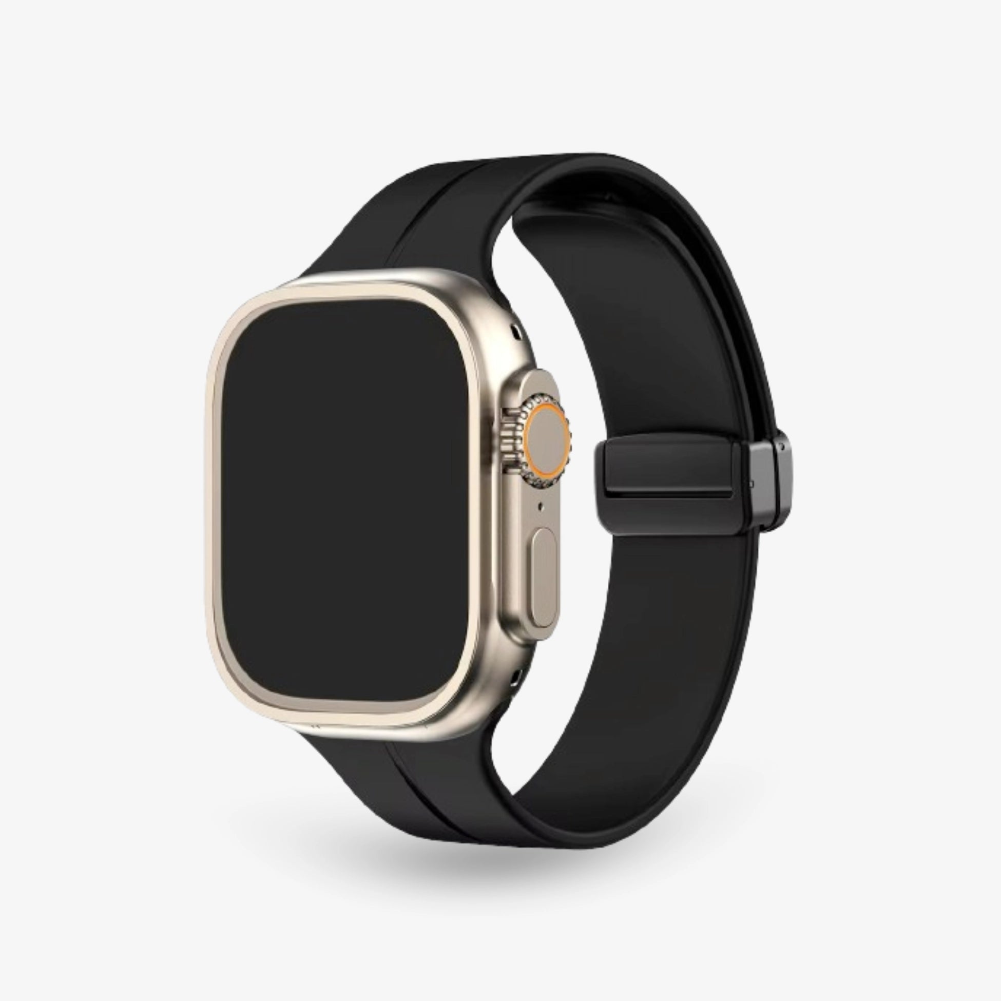 Breband Silikonarmband Magnet für Apple Watch #farbe_schwarz