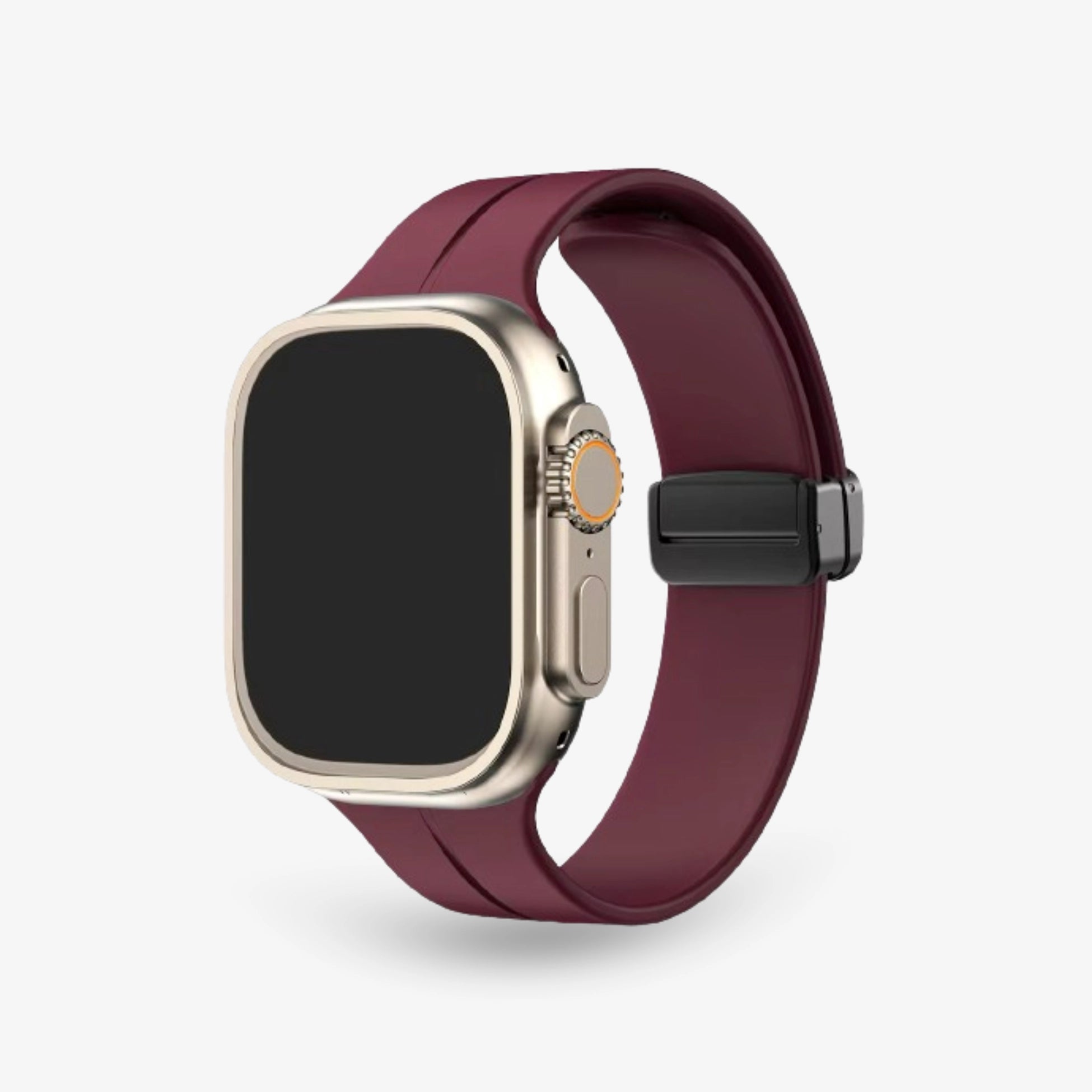 Breband Silikonarmband Magnet für Apple Watch weinrot #farbe_weinrot