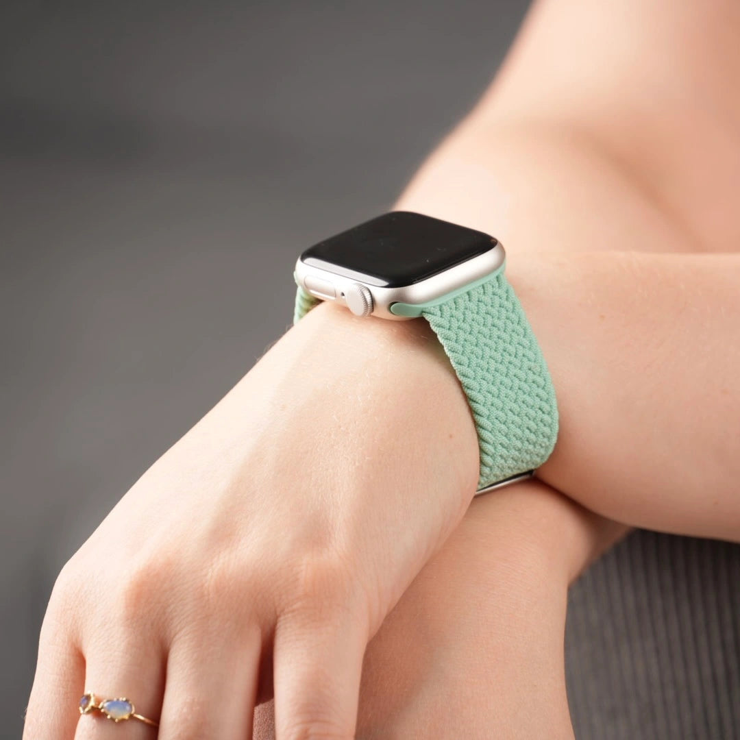 Flexibles und bequemes Breband Nylonarmband in Hellgrün für Apple Watch #farbe_hellgrün