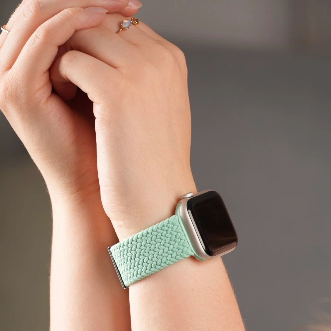 Robustes und leichtes Breband Flexbraid Nylonarmband in Hellgrün für Apple Watch #farbe_hellgrün