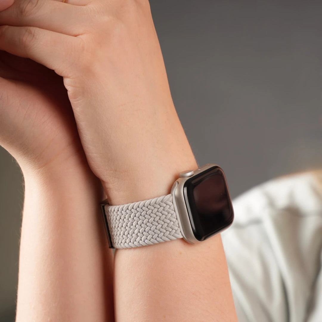 Breband Nylonarmband Flexbraid für Apple Watch in Grau #farbe_grau