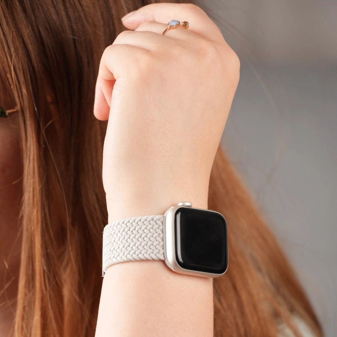 Bequemes und robustes Breband Apple Watch Flexbraid Armband in Grau #farbe_grau