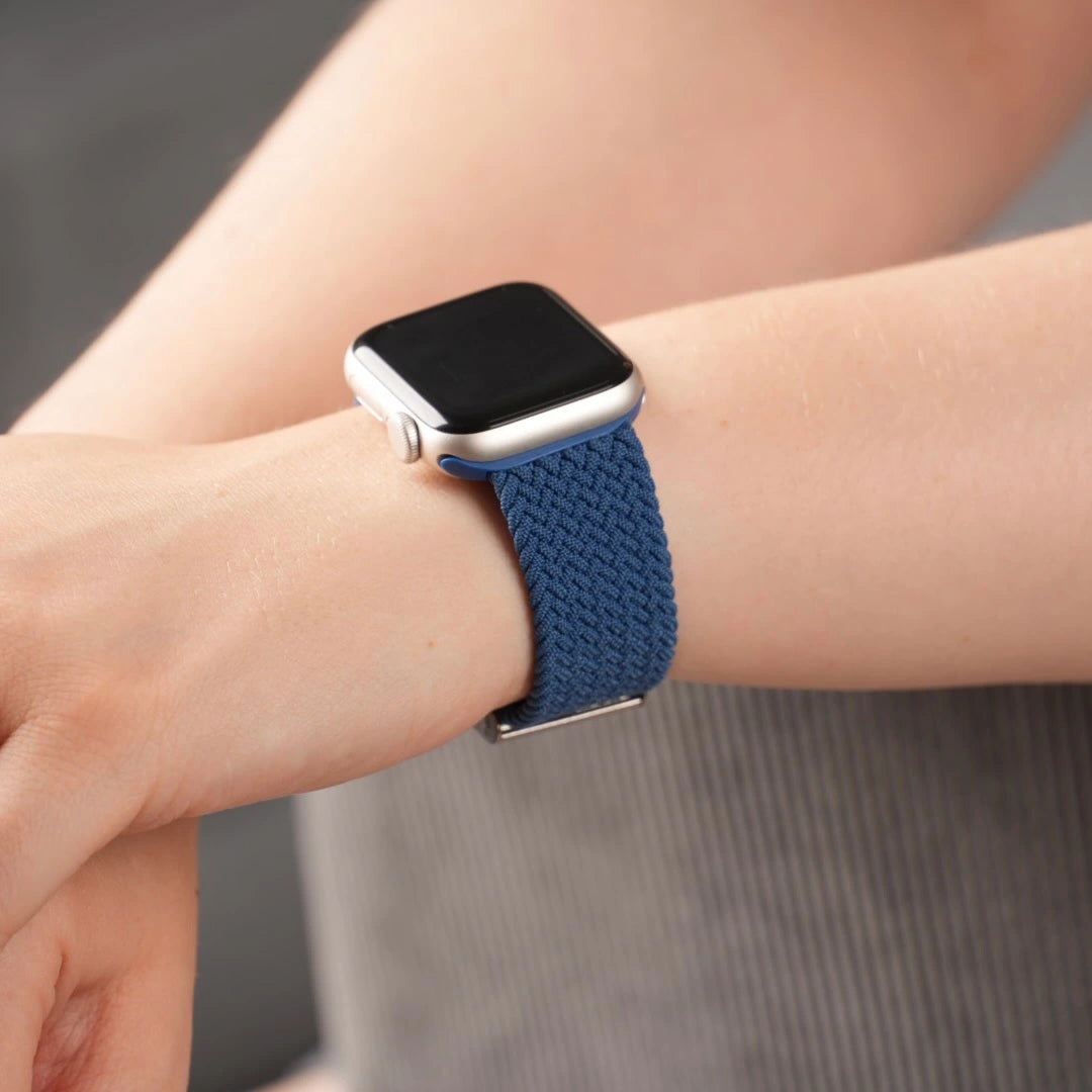 Breband Nylonarmband Flexbraid für Apple Watch in Marineblau #farbe_marineblau