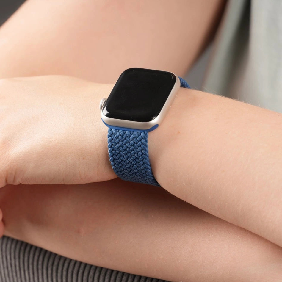 Robustes und bequemes Breband Flexbraid Nylonarmband in Marineblau für Apple Watch #farbe_marineblau