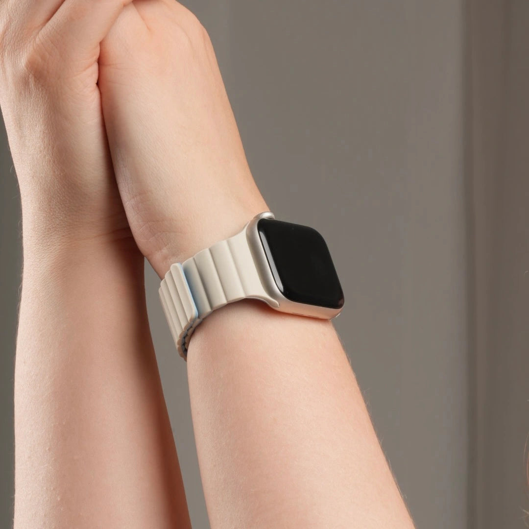 Bequemes Breband Dual Loop Armband in Sand Blau für Apple Watch #farbe_Sand Blau