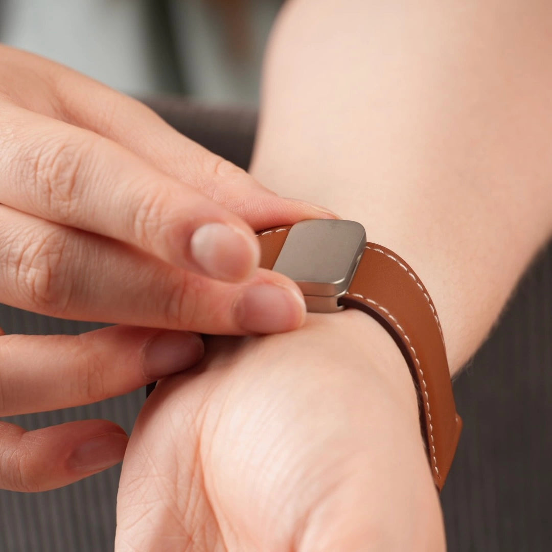 Breband Magnet Lederarmband für Apple Watch, edles Braun #farbe_braun