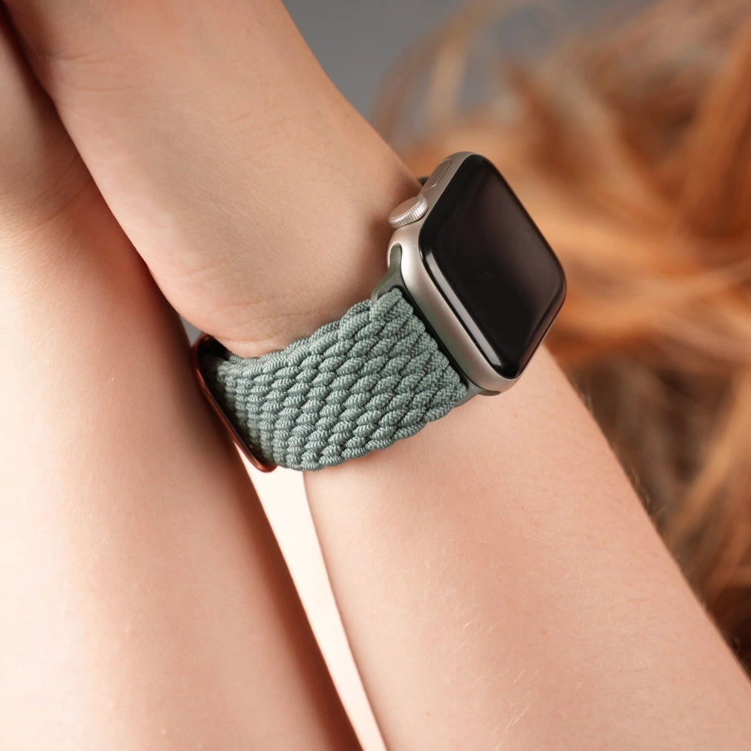 Breband sportliches Geflochtenes Loop Armband für Apple Watch, Farbe Lindgrün #farbe_lindgrün