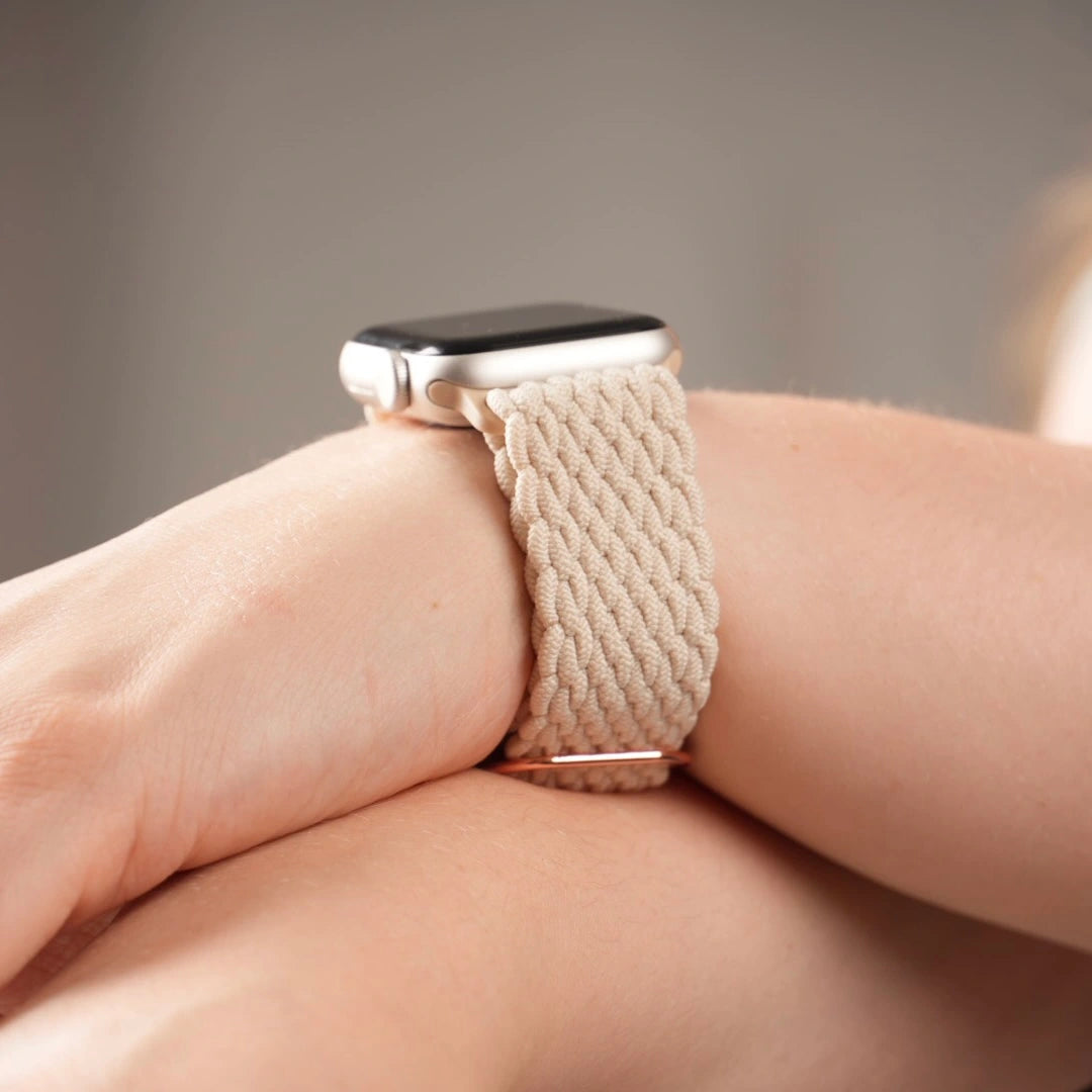Breband bequemes und flexibles Geflochtenes Loop Armband in Sand für Apple Watch #farbe_sand