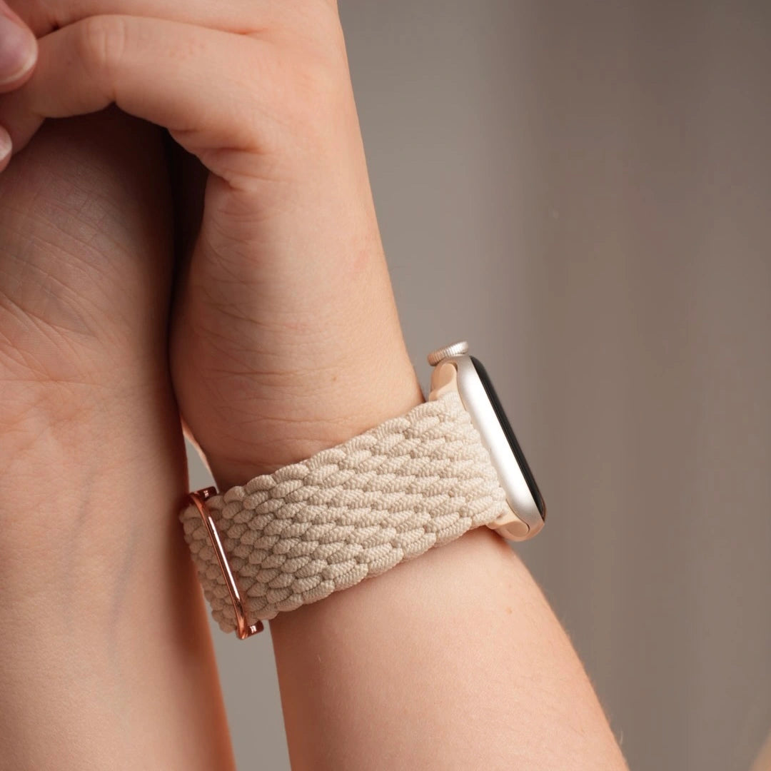 Breband sportliches geflochtenes Loop Armband in Sand für Apple Watch #farbe_sand