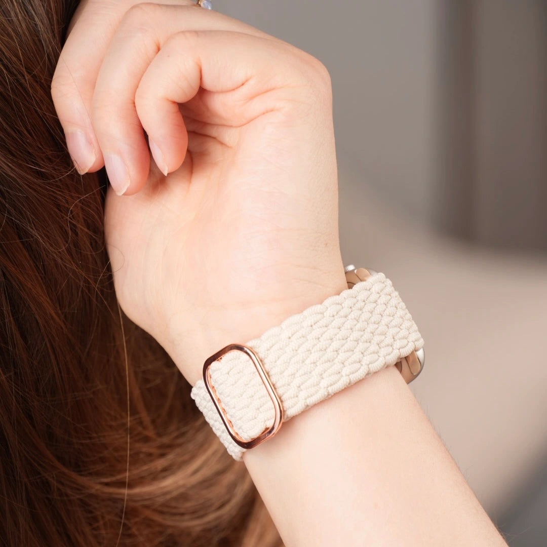Modernes Breband Geflochtenes Loop Armband für Apple Watch, Farbe Sand #farbe_sand