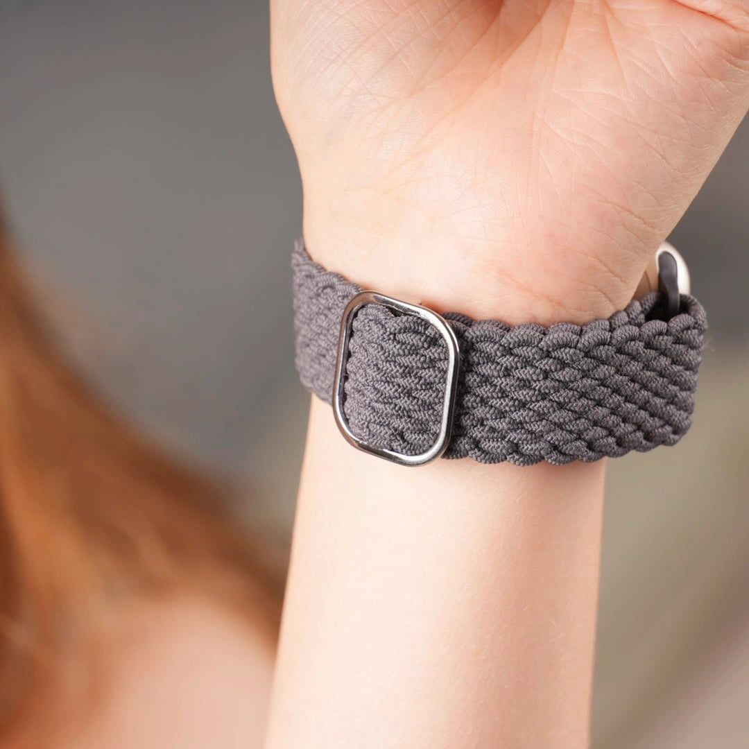 Breband bequemes geflochtenes Apple Watch Armband, Farbe Taupe #farbe_taupe