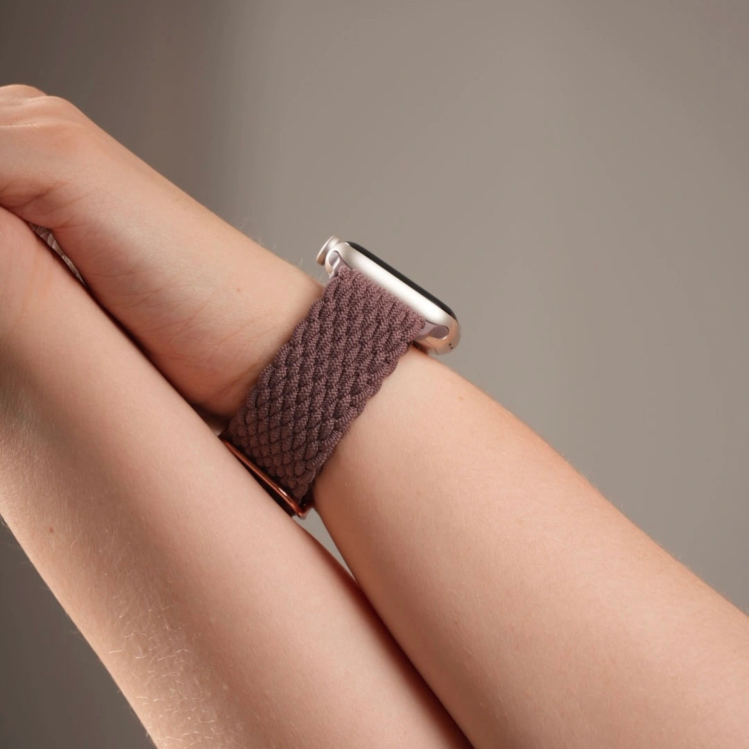 Geflochtenes Loop Armband in edlem Weinrot für Apple Watch #farbe_weinrot