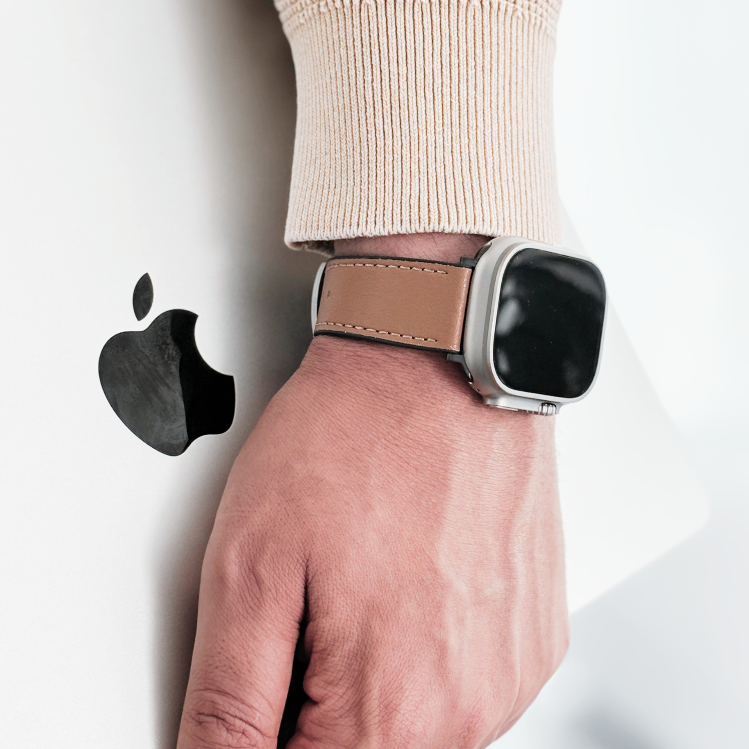 Breband Lederarmband Kombi für Apple Watch m Handgelenk einer Person 3