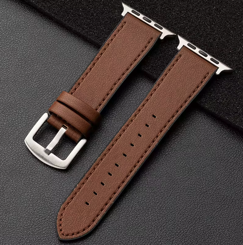 Breband Leder Kombi Armband für Apple Watch #farbe_Braun