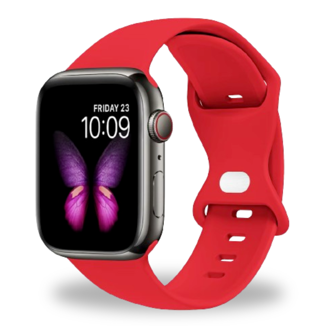 Breband Butterfly Silikonarmband für Apple Watch in Rot