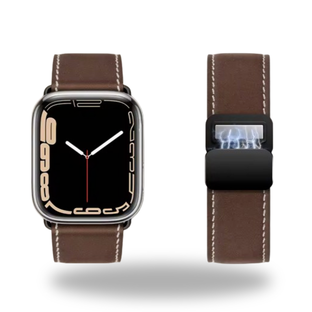 Breband Lederarmband Magnet für Apple Watch