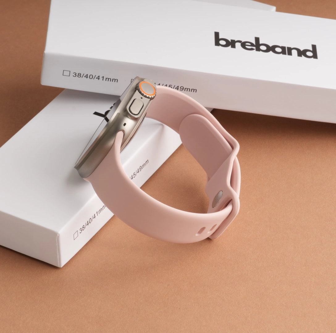 Apple Watch Ultra mit Verpackung und Rosa Armaband #farbe_Rosa 