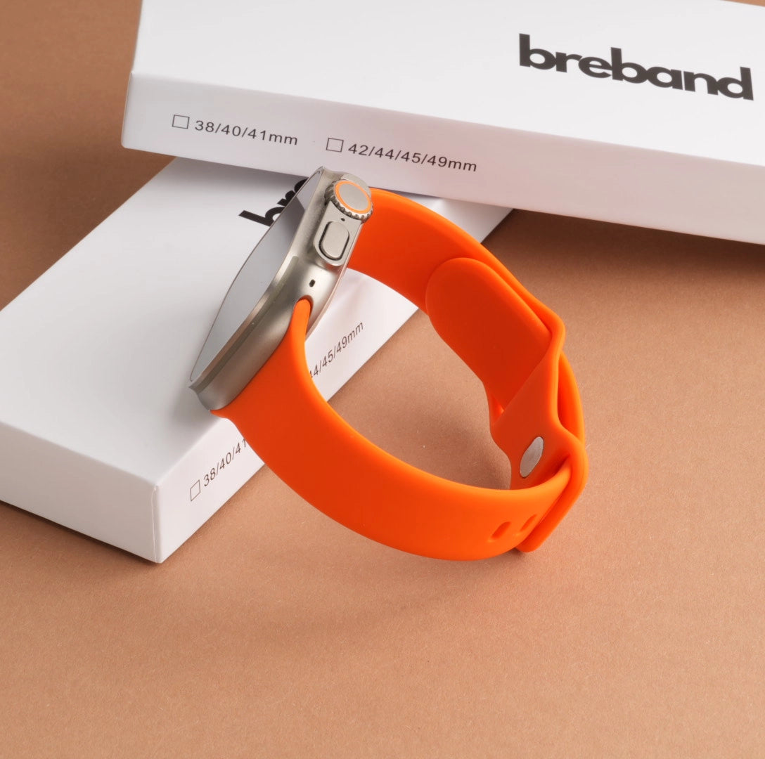 Apple Watch Armband mit 2 Breband Verpakungen in Orange #farbe_Orange