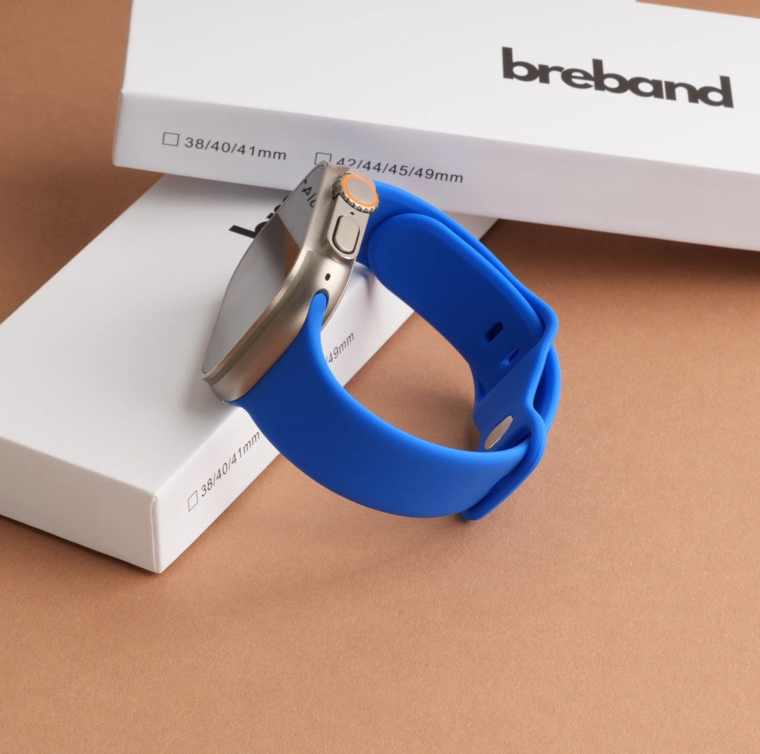 Apple Watch Armband mit 2 Breband Verpakungen in Blau Farbe #farbe_Blau